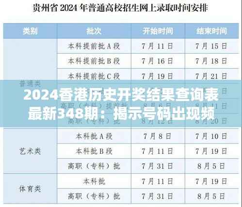 2024香港历史开奖结果查询表最新348期：揭示号码出现频率的秘密