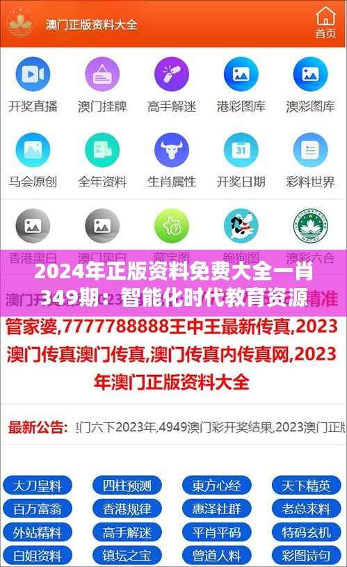 2024年正版资料免费大全一肖349期:智能化时代教育资源的价值