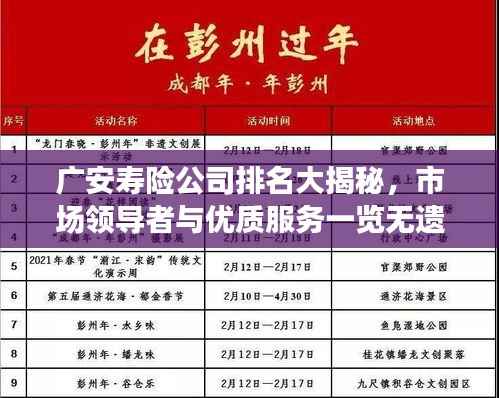 广安寿险公司排名大揭秘,市场领导者与优质服务一览无遗